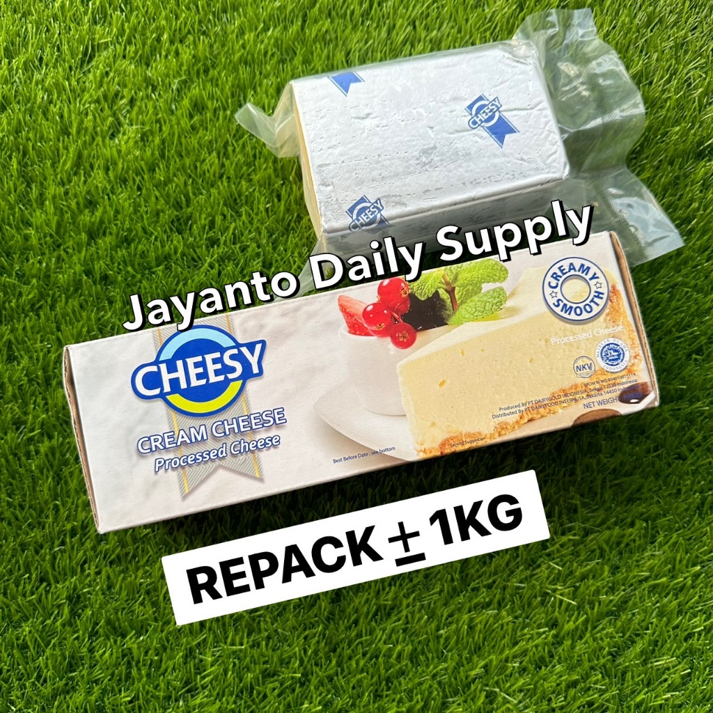 

CHEESY CREAM CHEESE 1KG REPACK / KRIM KEJU ENAK, HARGA TERJANGKAU - 100% HALAL