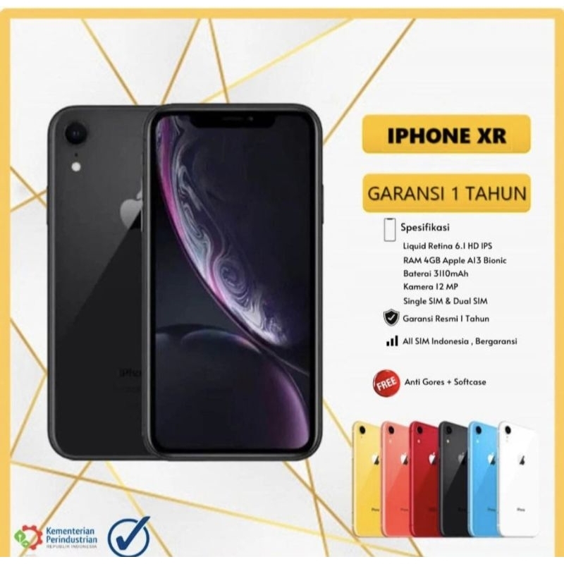 Iphone XR Ram2 GB Rom 128GB (Secend 90%) imei tembus beacukaiwarna hitam