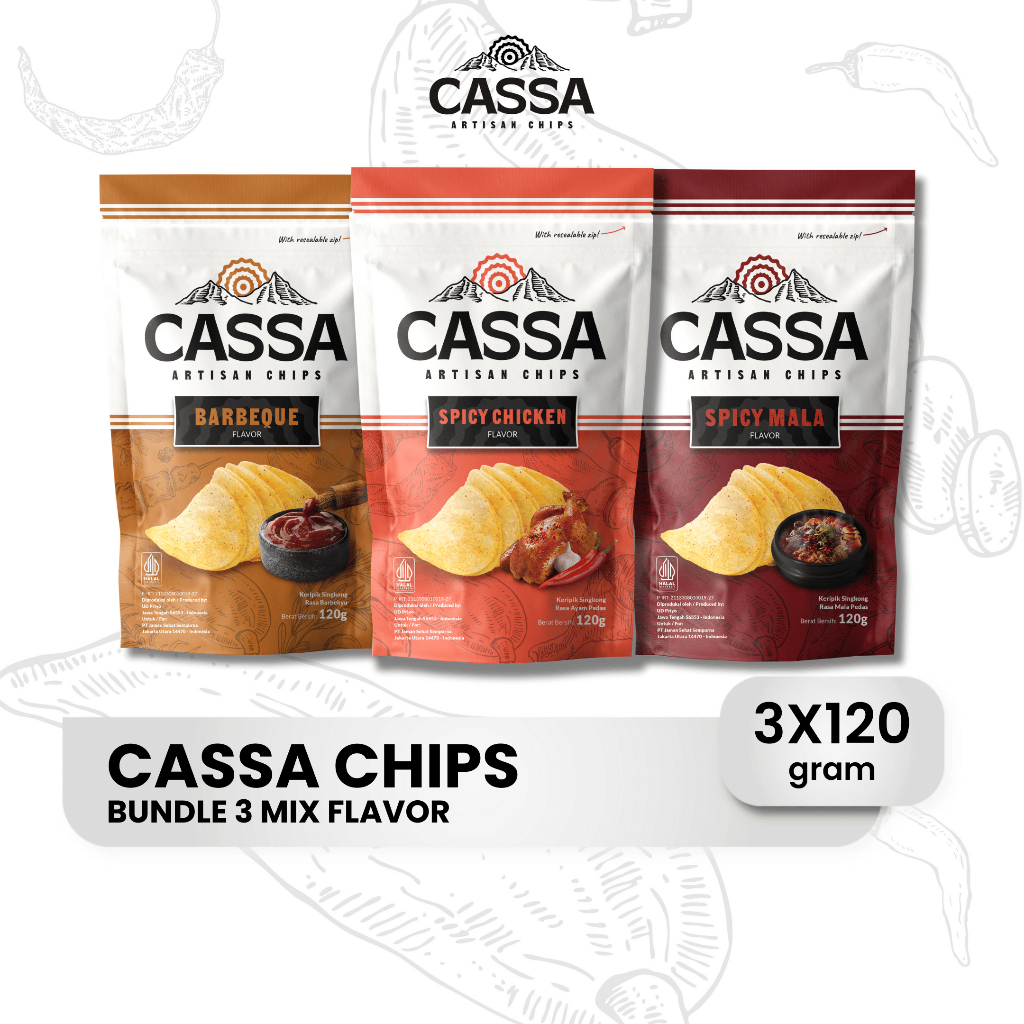 

Cassa Chips Mix Flavor 120gr x 3pcs