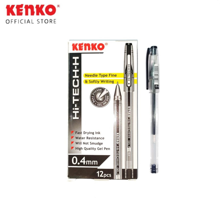 

(1 PAK 12 PCS) PULPEN HITECH KENKO HITECH HITAM 0.4 | PULPEN HI-TECH | M21 STATIONERY