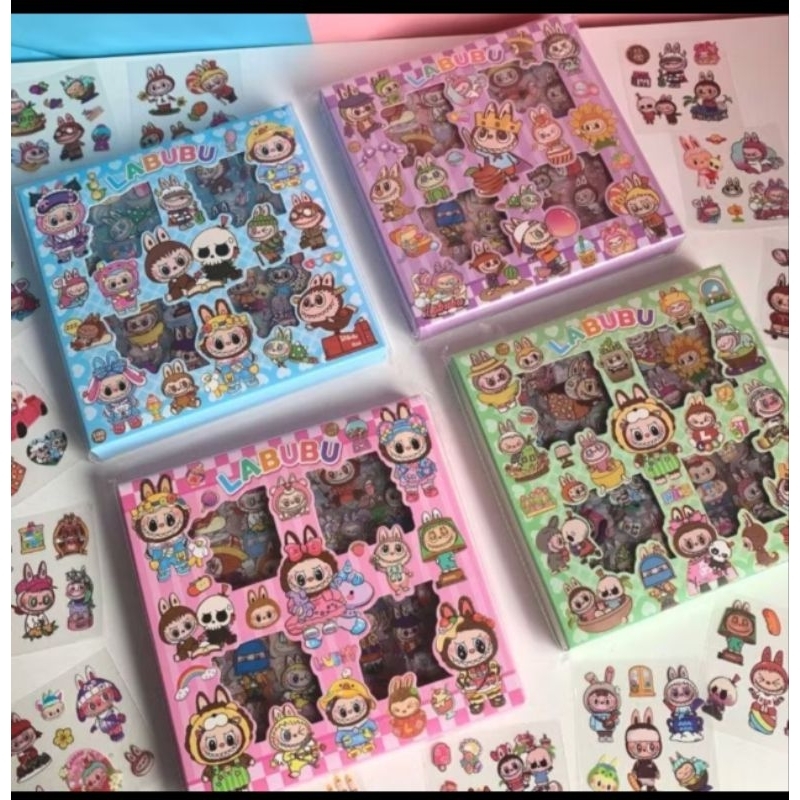

1 bok stiker labubu karakter Korea 100 pcs stiker anak anti air 3D