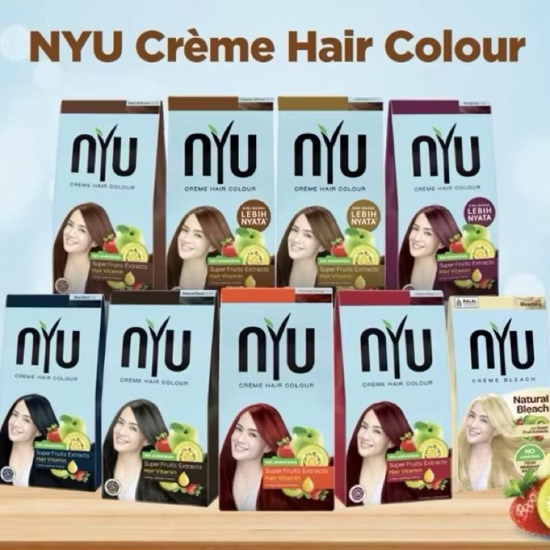 [Dus Nyu HC] Nyu Hair Colour Natural - Pewarna Rambut Black Brown Blue Burgundy Red Bleaching Carame