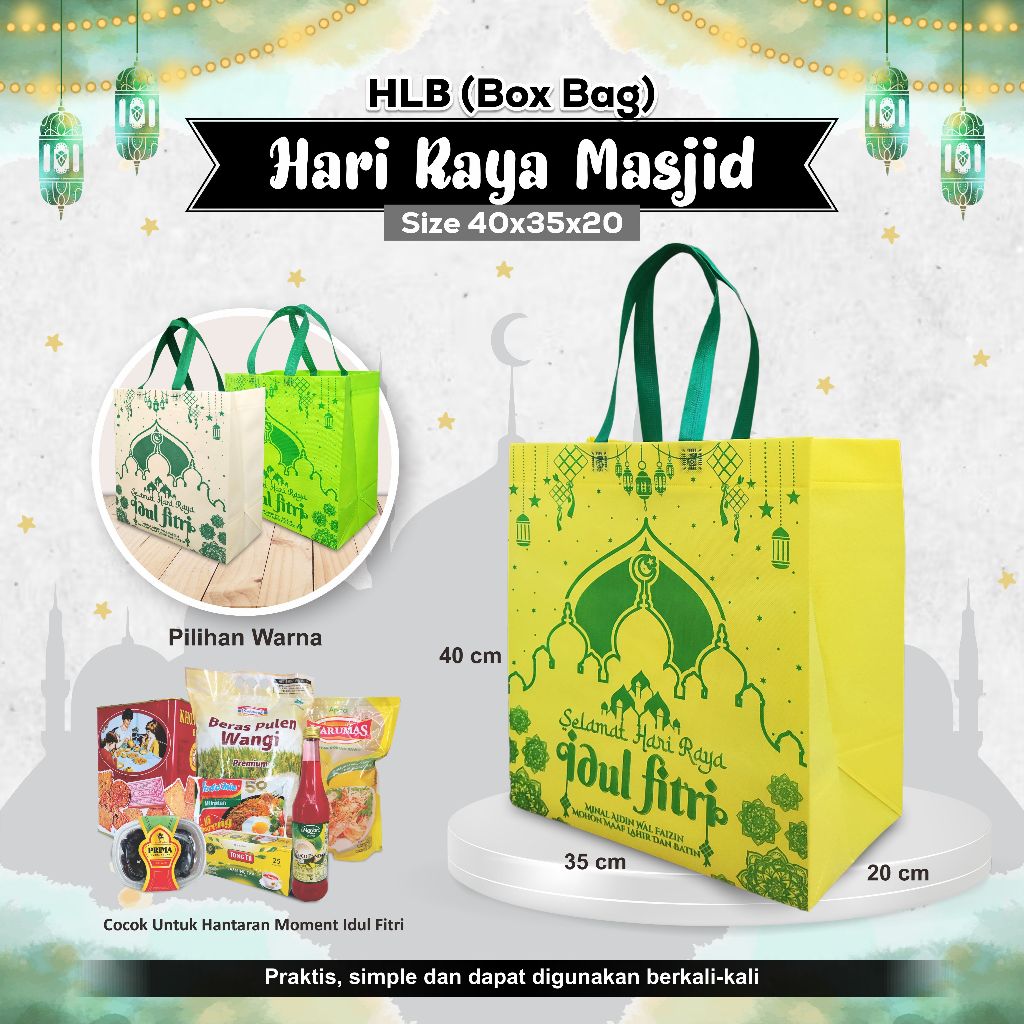 

Tas Lebaran Jumbo| Tas Parcel Sembako Lebaran | Tas Hampers Idul Fitri Ramadhan 40X35X20