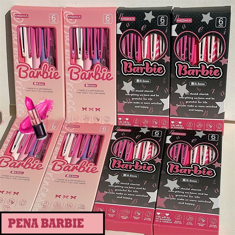 

batamall - (1BOX = 6PCS PENA) PULPEN GEL MEKANIK POLOS ELEGANT COZY PREMIUM DENGAN BOX EDISI BARBIE #ST115 PENA TINTA HITAM MEWAH TIP 0.5MM BOLPOINT KUALITAS IMPORT LUCU UNIK ANAK SEKOLAH ALAT TULIS KANTOR