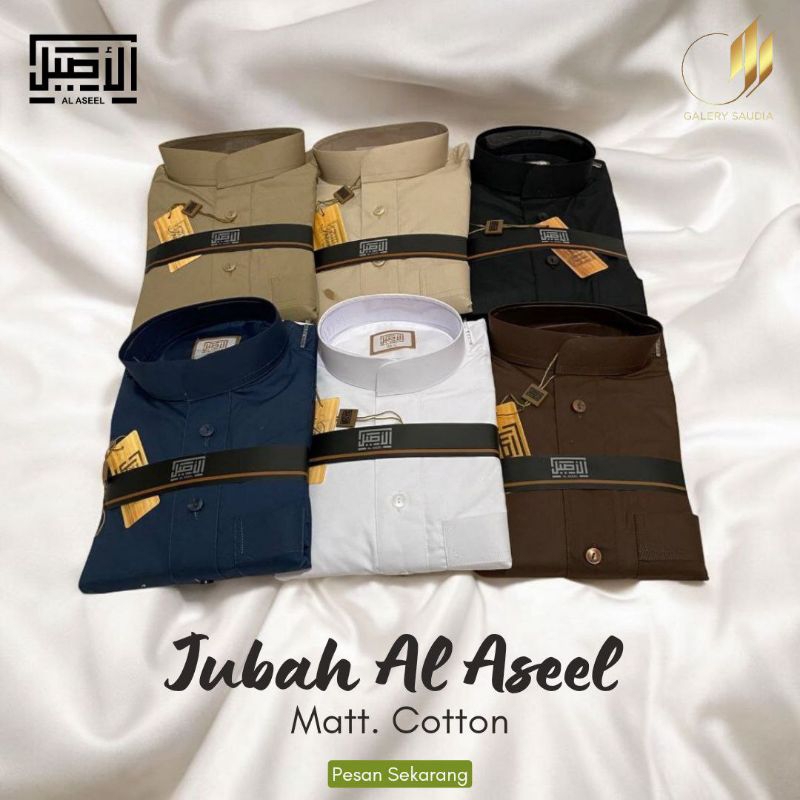 Jubah Al aseel Matt. Katun Kaku /jubah aseel free boks /jubah saudi aseel