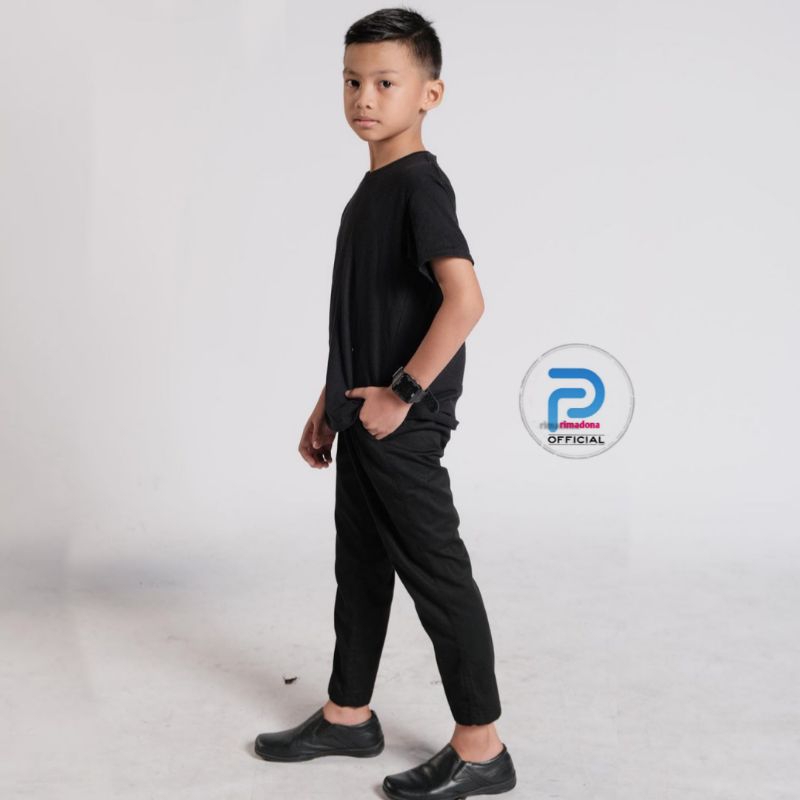 Celana Slim Fit Anak Laki-Laki Formal Hitam Rapi Nyaman Dipakai Harian