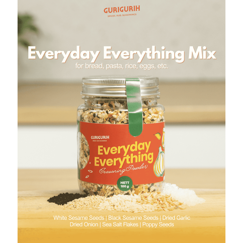 

Gurigurih Everyday Everything Mix 100g | Bumbu Serbaguna Tabur Bagel Seasoning Diet Rendah Kalori