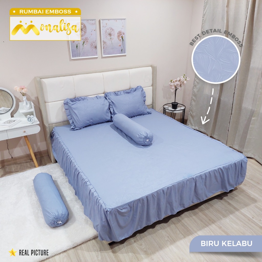 Monalisa Emboss Sprei Rumbai Uk 160 / 180 - Tinggi Rumbai 40cm