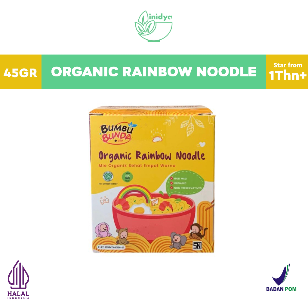 

Bumbu Bunda By Elia Organic Rainbow Noodles | Mie Mpasi Organik untuk Anak Non Msg dari bahan Sayur dan Bawang