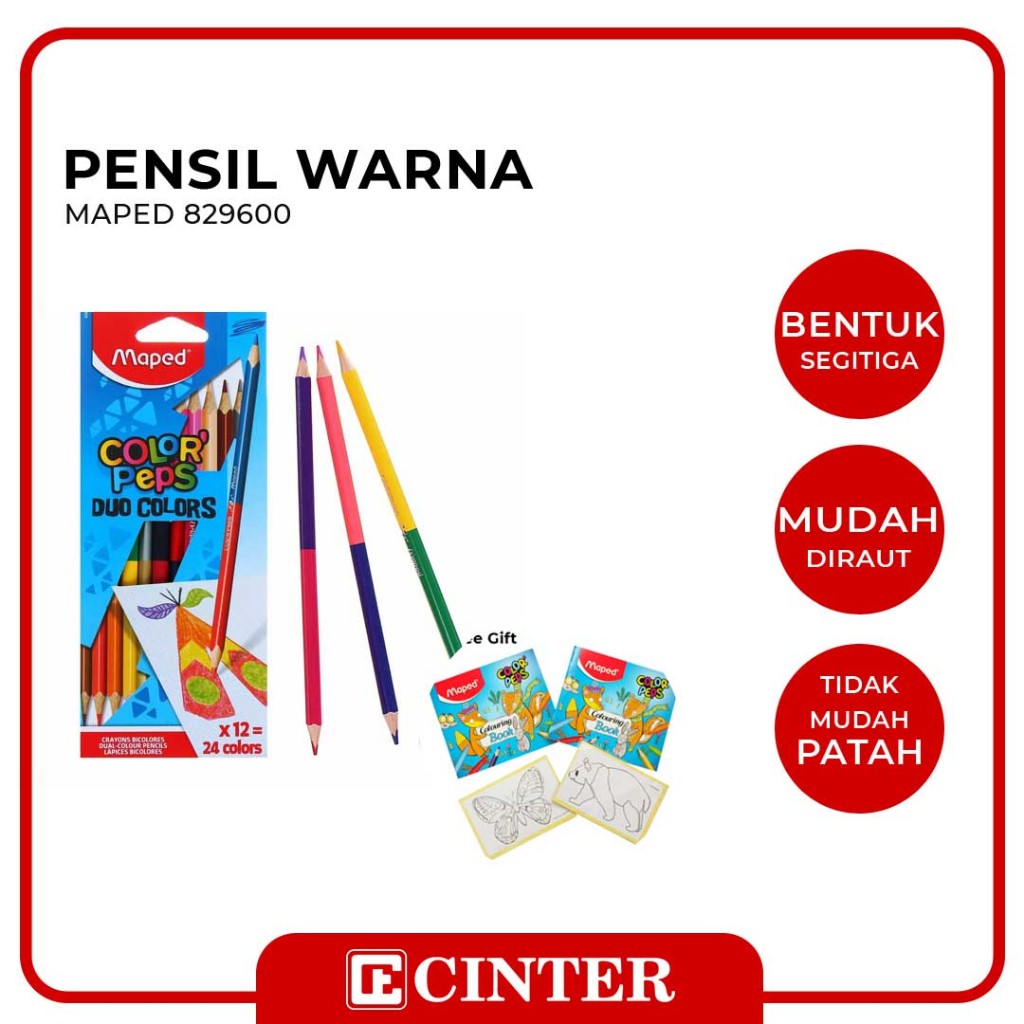 

MAPED - [FREE GIFT] COLOR PEPS / PENSIL WARNA 12 WARNA DUO 12-24 WARNA 829600