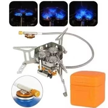 kompor gas mini selang lipat portable stove 3 burner camping glamping kompor gas