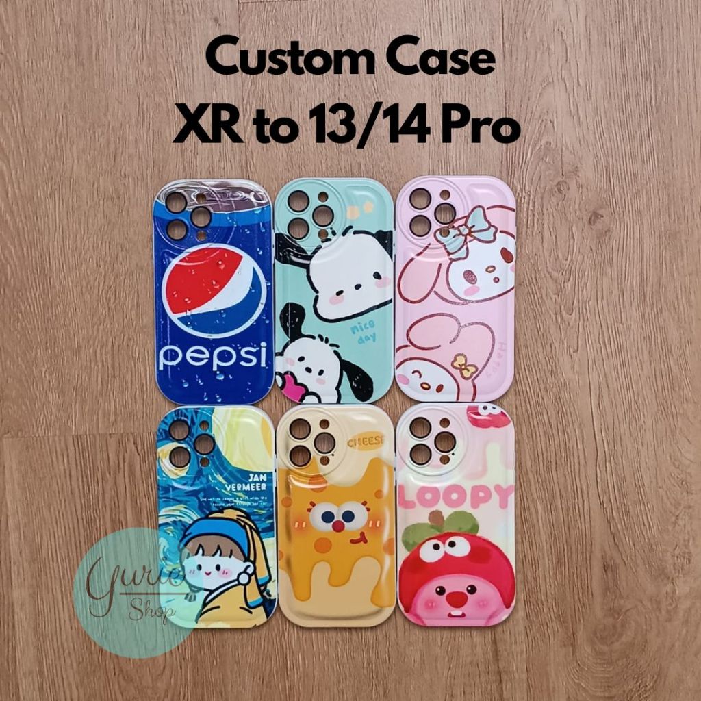 Silikon Custom Soft Case "FULL PRINT CARTOON" XR to Series 13Pro/14Pro/15Pro/16Pro (3 Kamera)