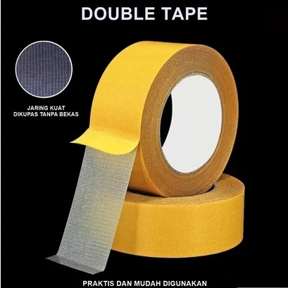 Uk 2 Cm - Panjang 3 Meter Tape Double Tip Bening Lakban 3M Super Perekat Lengket Sisi 2 Bagus Paling