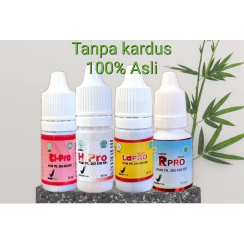 Promo 4 botol SAMPLE produk Asli 100% Jamu Tetes G Pro, H Pro, Tetes mata La Pro, Tetes Mata R pro, 