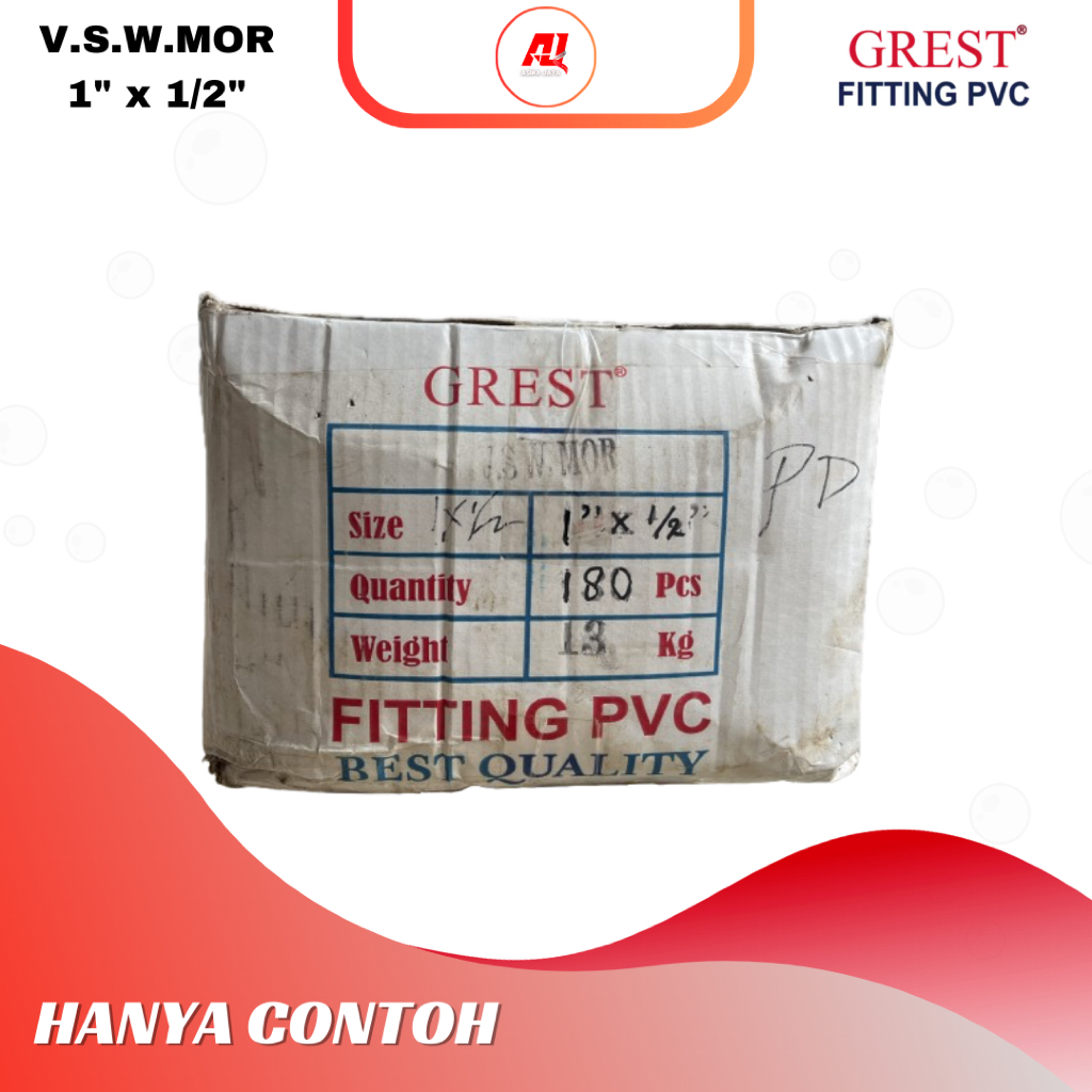 Vloksok Watermur Merk Grest Size 1" x 1/2" Perdus | ISI 180 PCS | Fitting | Sambungan Pipa |Pipa PVC