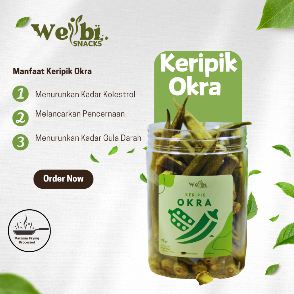 

Keripik Sayur Okra Hijau Cemilan Sehat 100% Produk Lokal Halal Kemasan 750ml-1000ml