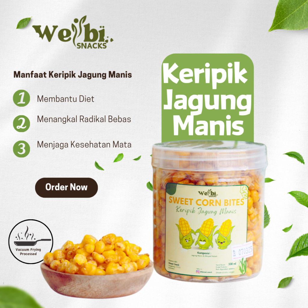 

Keripik Jagung Manis Krispy Cemilan Sehat 100% Produk Lokal Halal