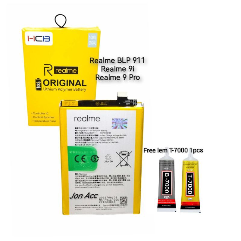Baterai Battery Realme 9 Pro Realme 9i Realme V25 BLP911 BLP 911 Original 100