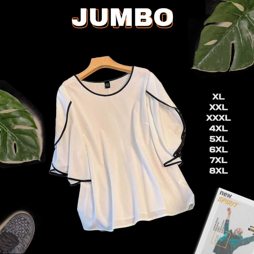 BLOUSE WANITA LENGAN PENDEK ATASAN WANITA DEWASA SUPER JUMBO