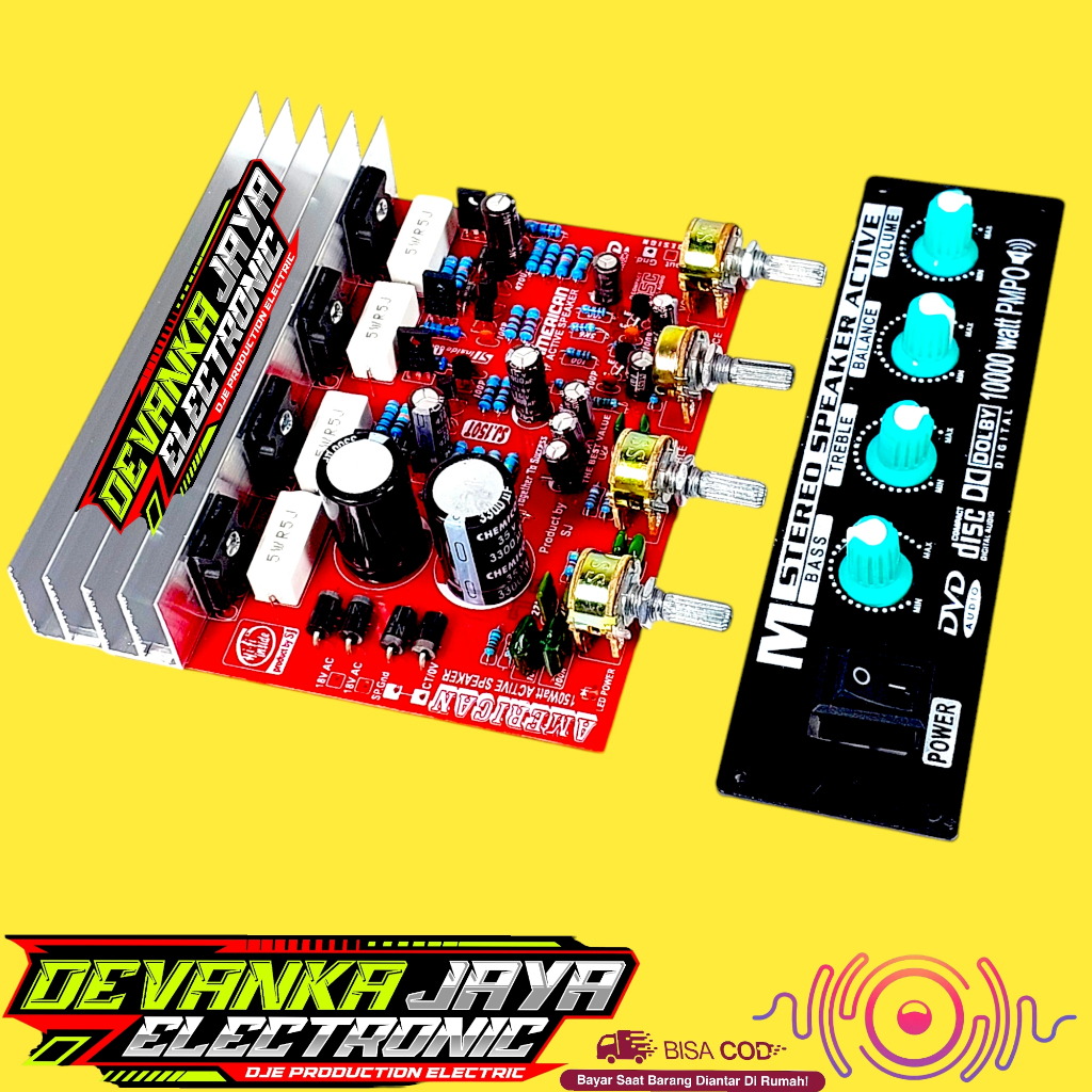Kit Power Speaker Aktif Stereo 150 Watt + Tone Control + Panel Kualitas Terbaik