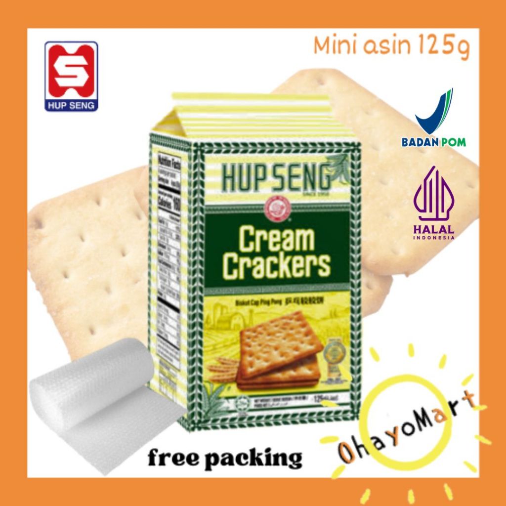 

Mini Hupseng Asin/ Hup Seng Mini Asin / Biskuit Cream Crackers 125g