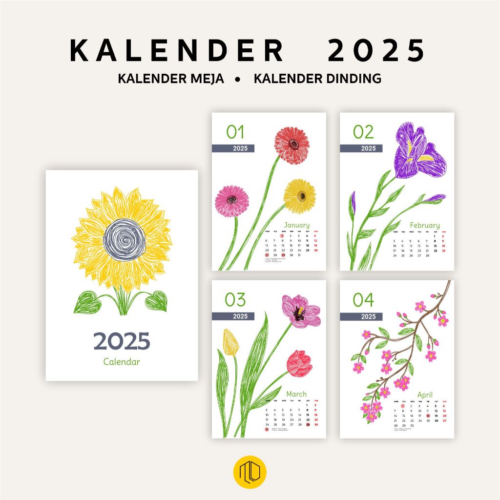 

Kalender Motif Bunga + Cover / Kalender Aesthetic 2025/ Kalender Estetik 2025 / Kalender Bunga / Kalender Bunga Flowers Cantik