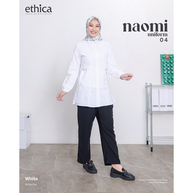 Naomi uniform 04/Naomi uniform 05/atasan ASN/Atasan putih by Ethica/Ethica fashion/baju ethica