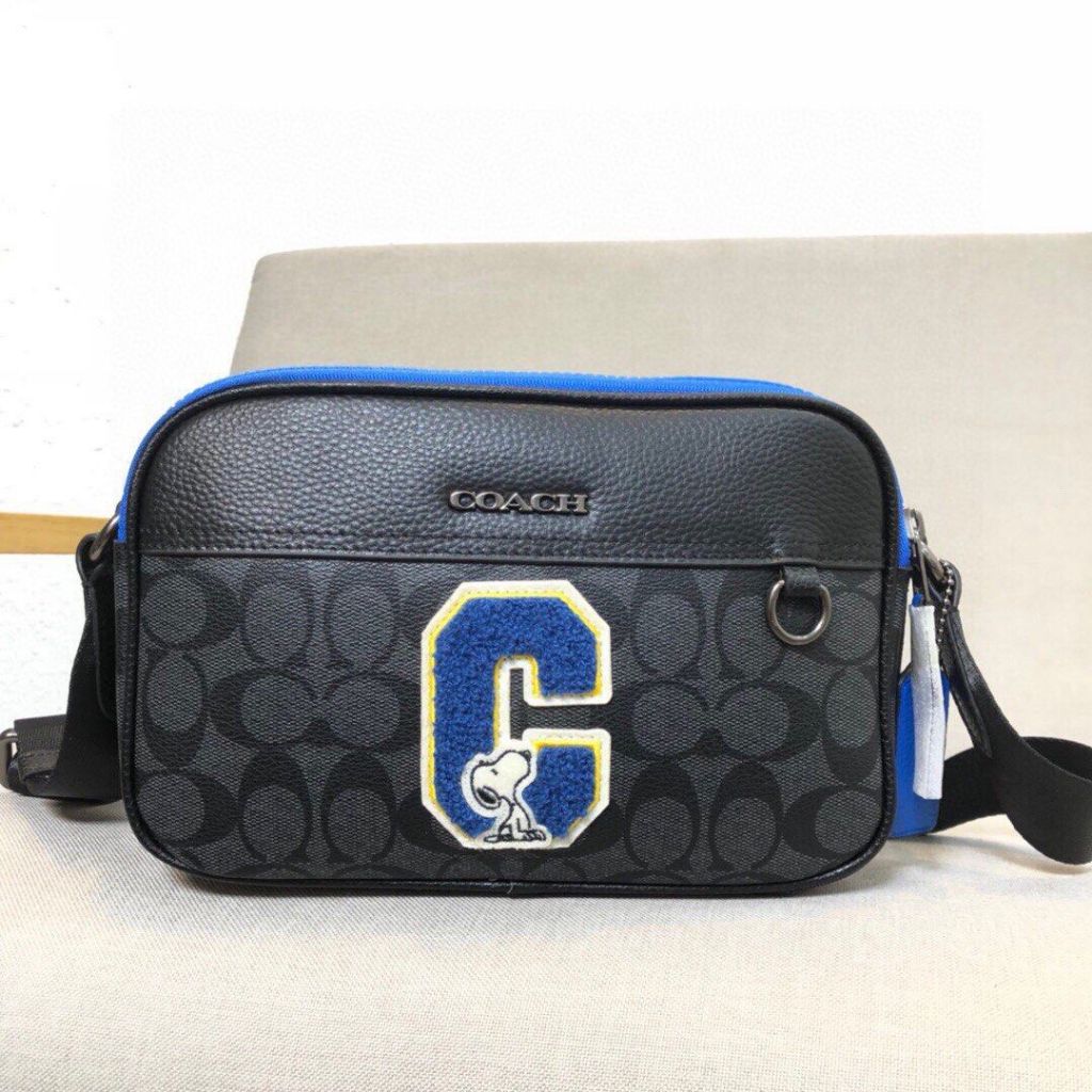 Sling Bag 4027 Peanuts Graham Crossbody Signature Canvas With Snoopy - Sling Bag Pria Original