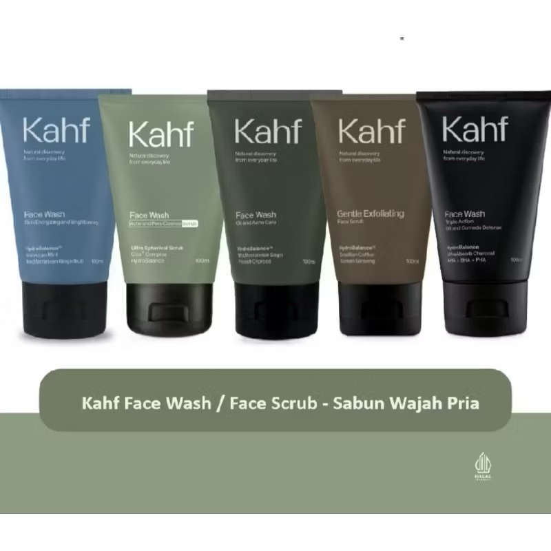 KAHF FACE WASH / FACE SCRUB - Sabun Wajah Pria All Varian