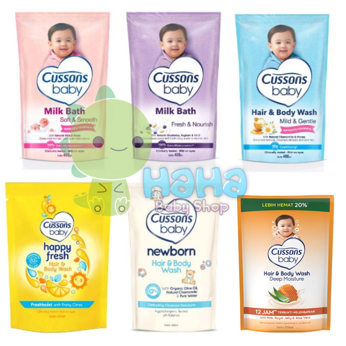 𝕥𝕒𝕤𝕓𝕚𝕙𝕒 Cussons Baby Milk Bath / New Born Hair and Body / Happy Fresh / Mild and Gentle / Soft & Smo