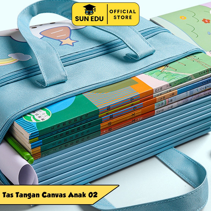 Tas Folder Dokumen Anak, Tas Sekolah Belajar Kursus Siswa Anak ToteBag Jinjing