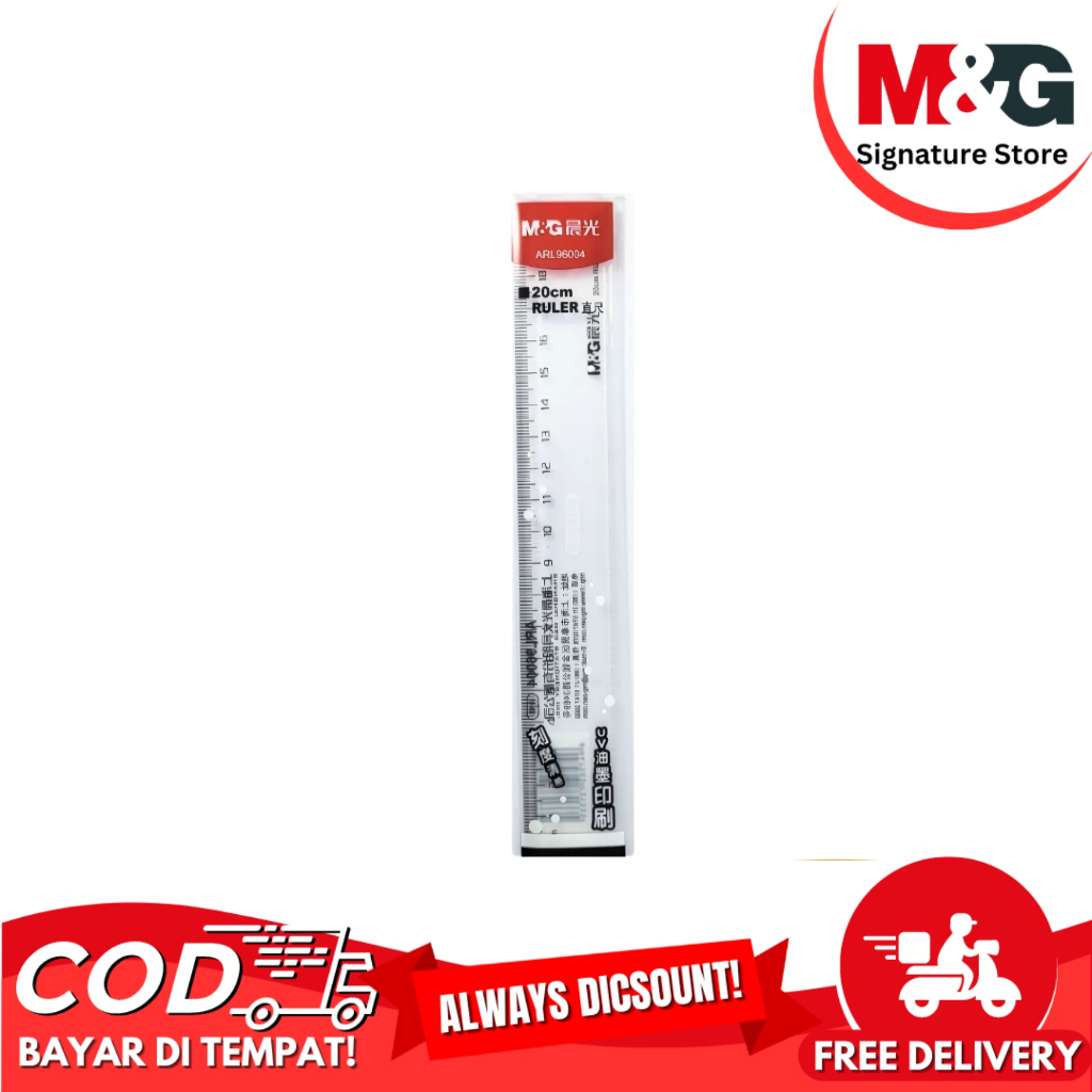 

Penggaris Bening 20cm & 30cm M&G #ARL96004 #ARL96005 Ruler 20cm & 30cm Transparant Plastic Durable