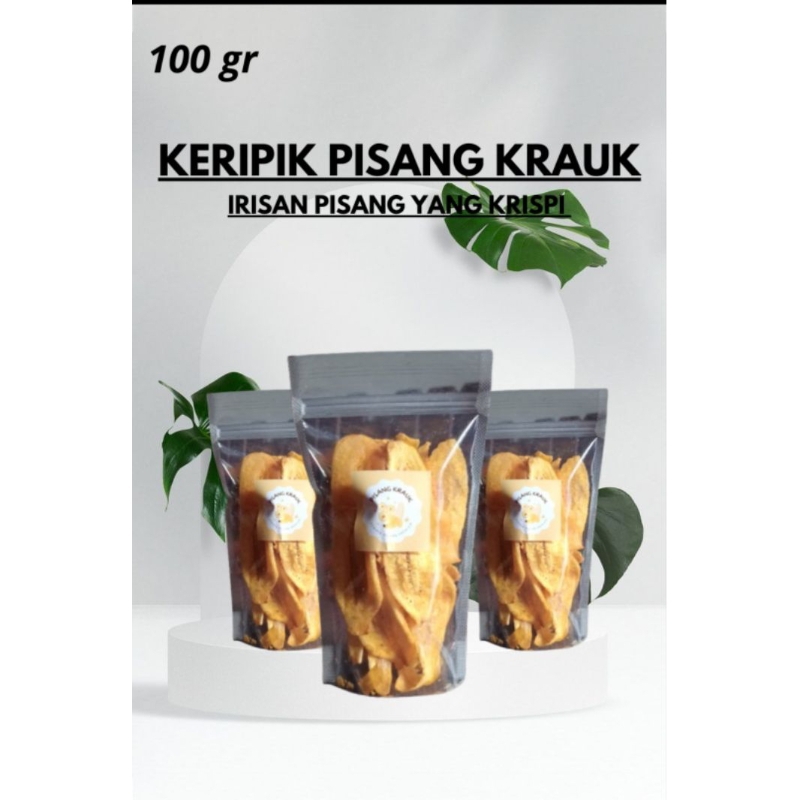 

keripik pisang Krauk dengan rasa manis dan gurih. ukuran 100gram/pcs