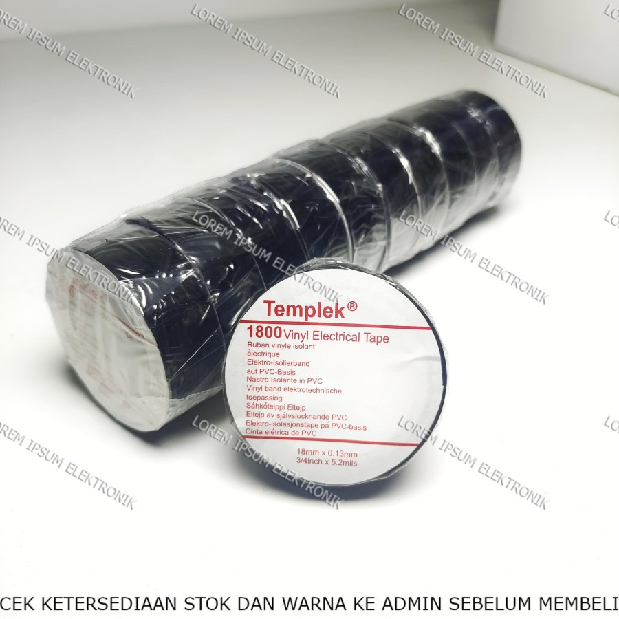 ISOLASI LISTRIK / SOLASI HITAM / ELECTRICAL TAPE TEMPLEK
