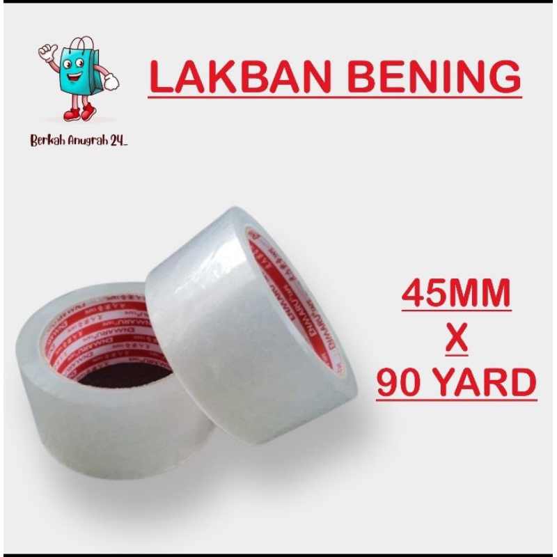 

lakban bening 1Roll/1slop isi 6pcs lakban bening olshop 40mm*90Yard