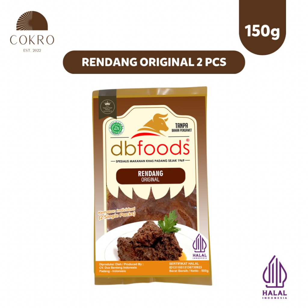 

Rendang DBFOODS Individual 2 Pcs Original 150g Praktis Siap Makan Asli Padang