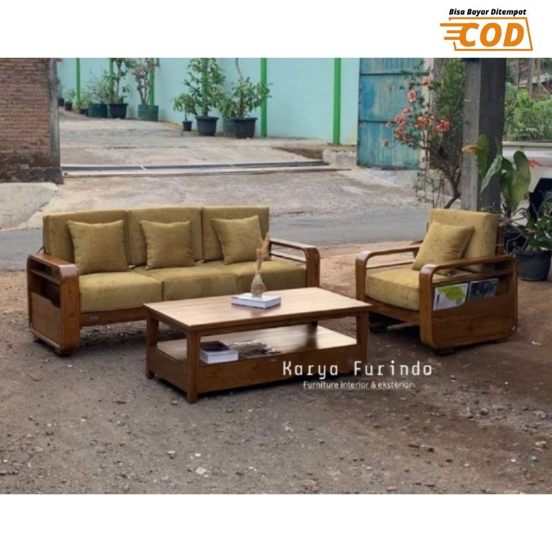 Kursi Tamu Minimalis Jati Modern - Kursi Tamu Jati Bantalan - Kursi Tamu High Quality