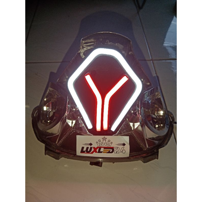 Stoplamp lampu belakang Non running Full alis mio soul karbu warna putih-merah. WAJIB DC