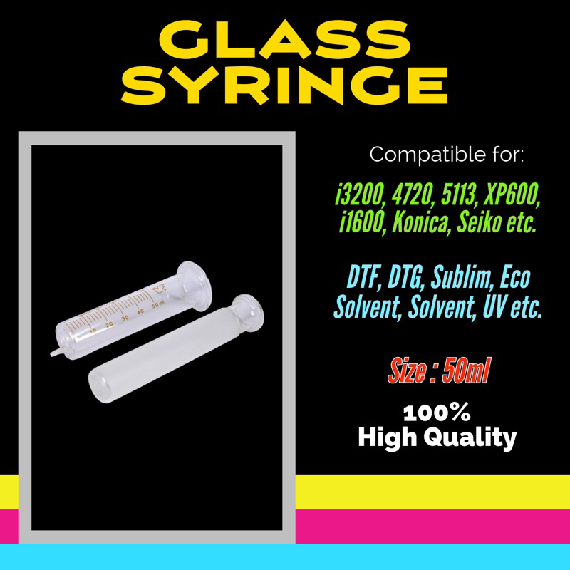 Glass Syringe 50ml 50cc Suntikan Kaca 50ml 50cc