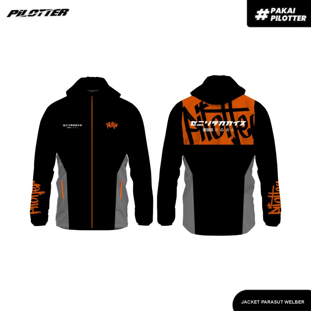 JAKET PARASUT PILOTTER WELBER ORIGINAL FREE STIKER