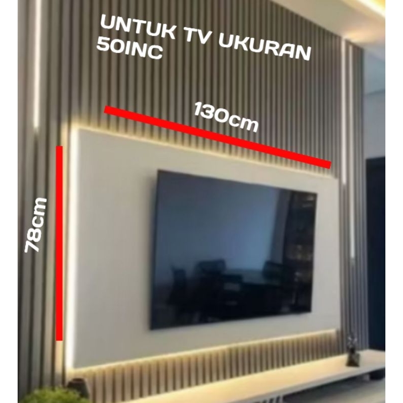Backdrop tv led Minimalis untuk tv 50 inc