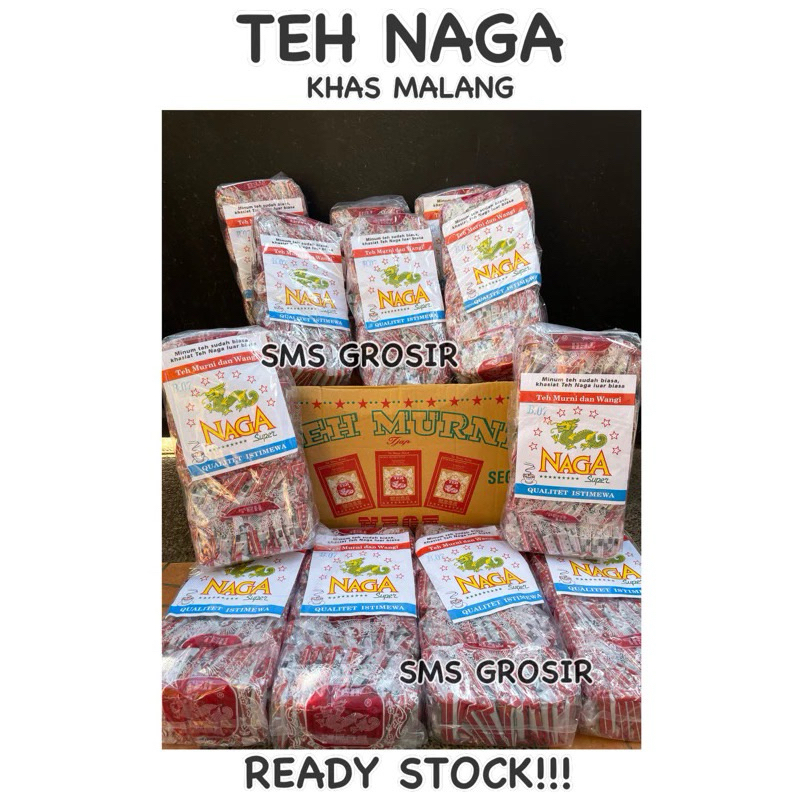 

TEH NAGA / TEH NAGA ASLI MALANG / TEH CAP NAGA / OLEH-OLEH MALANG / TEH TUBRUK MALANG / KEMASAN PLASTIK ISI 50 PCS