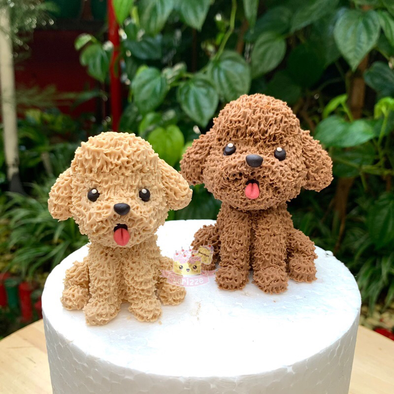 

Figurine Fondant Poodle Cake Topper Anjing Edible