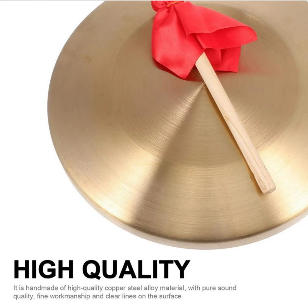 18Cm 7Inch Gong Cina Gong Tangan Perunggu Gong Luo Kuningan Untuk Peringatan Dini Dan Hiburan