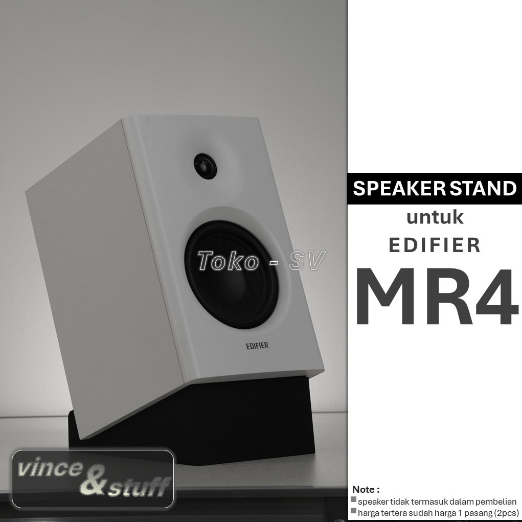Speaker Stand /Tatakan Speaker untuk Edifier MR4 Active Monitoring Bookshelf Speaker tipe 1 - Hitam