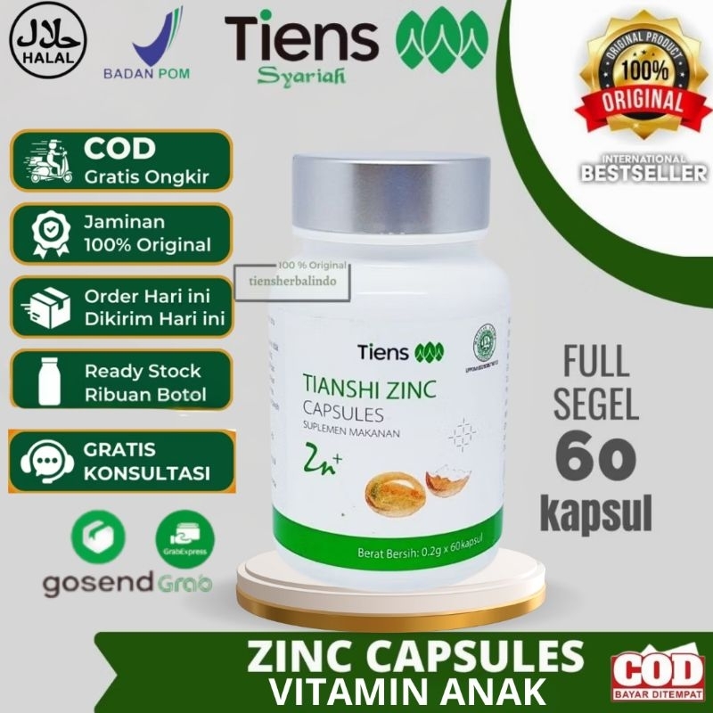 TIENS TIANSI ZINC VITAMIN ANAK PENAMBAH NAFSU MAKAN ANAK USIA 1 2 4 5 6 8 9 10 TAHUN |ATASI STANTING