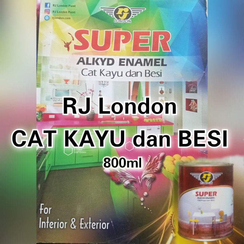 Cat Minyak Rj London  - + 800ml ukuran 800 ml mili Cat Minyak untuk Kayu Besi  Aluminium  Pagar lite