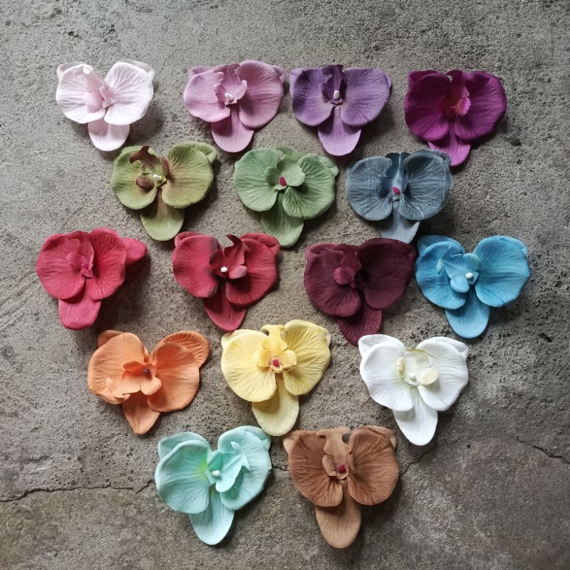 anggrek kain frosted seri C 10 cm bunga anggrek bunga mahar hiasan mahar