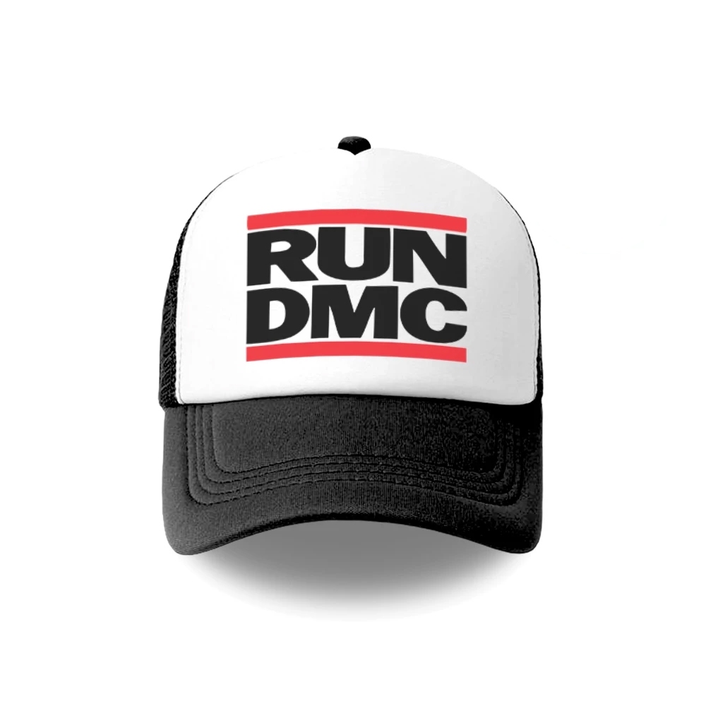 Trucker Hat RUN DMC Topi Jaring Pria Hip Hop Rap New York Topi Musik Fashion Premium
