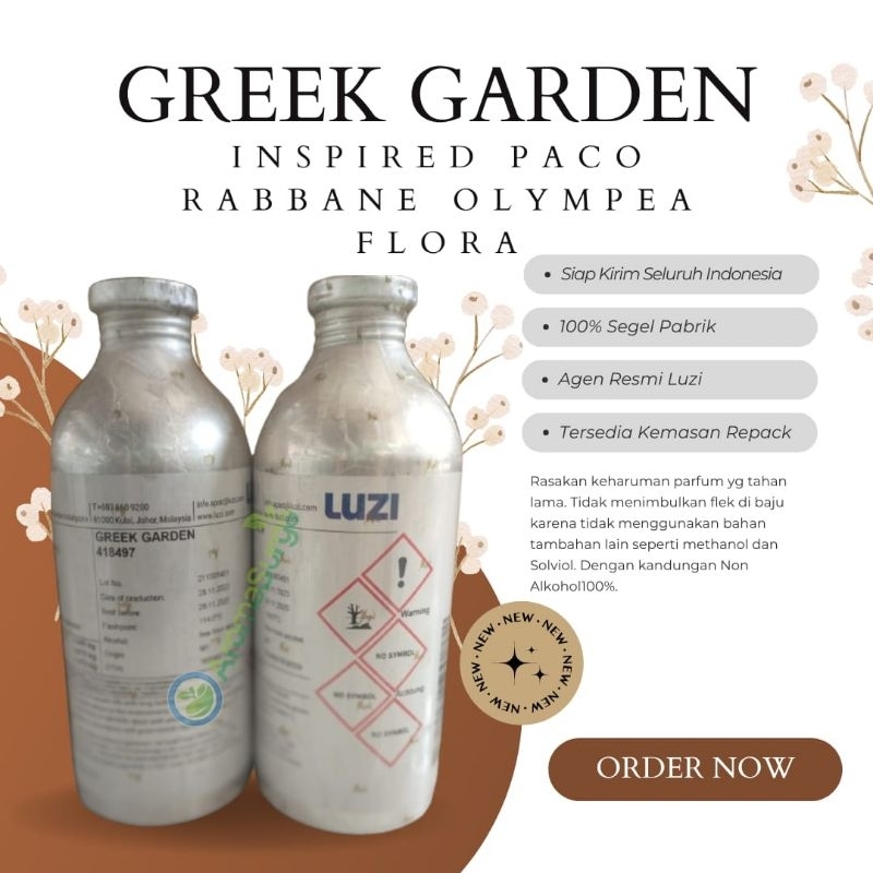 BIBIT PARFUM LUZI GREEK GARDEN 418497 SEGEL PABRIK 0,5KG